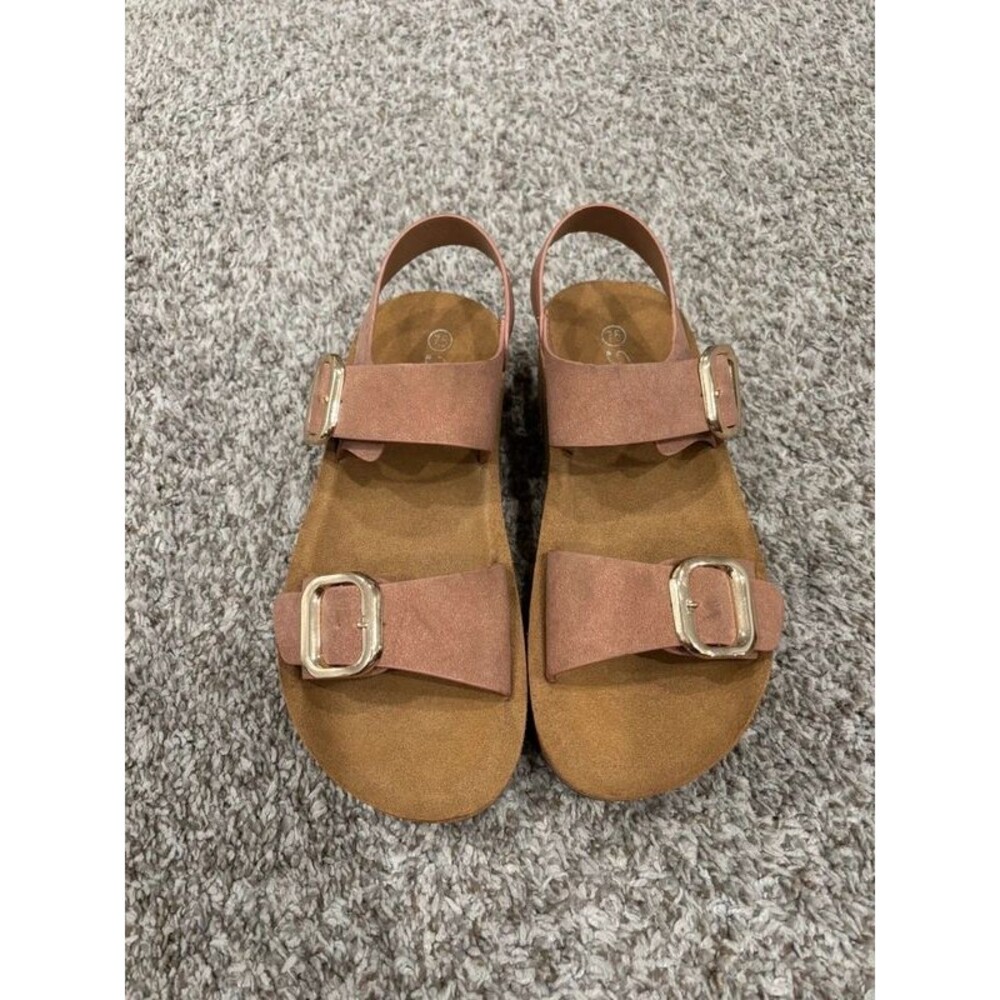 Ladies size 7.5 Forever Comfort Blush & Tan Sandals